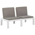 thumbnail image 2 of vidaXL Patio Garden Bench Loveseat Outdoor 2-Seater Bench with Cushion Plastic, 2 of 15