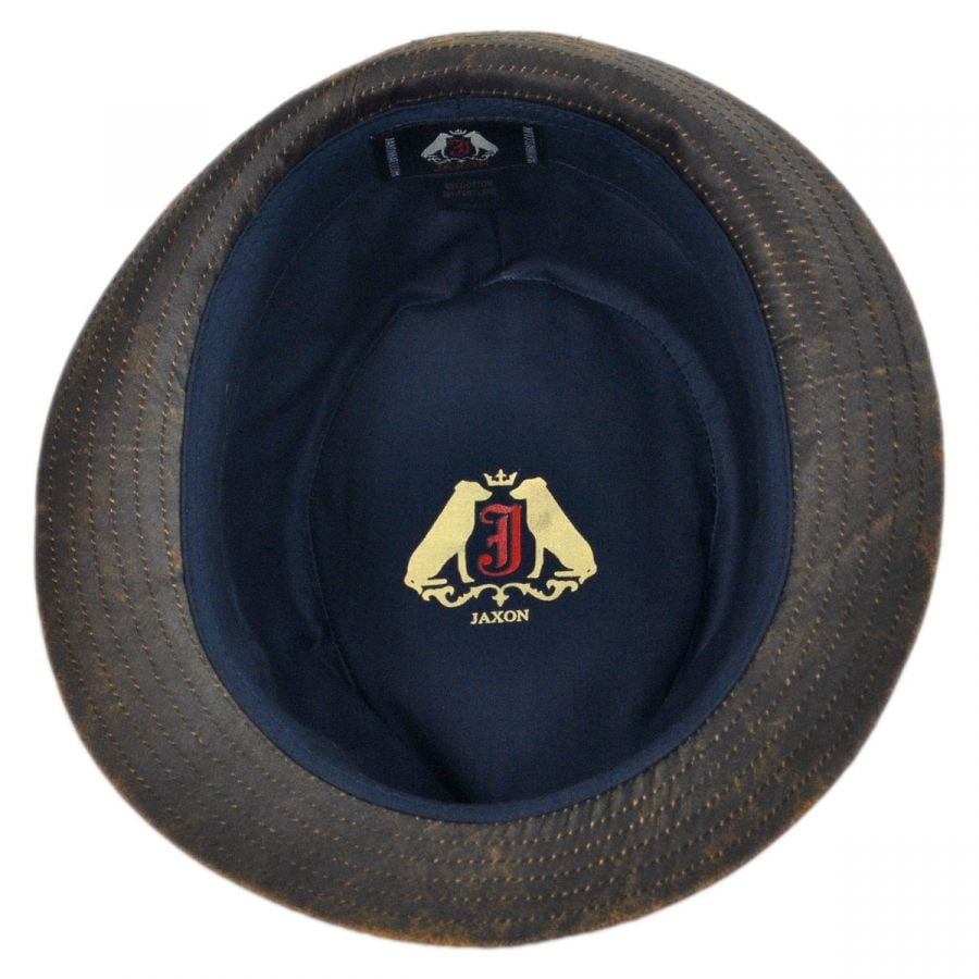 Weathered Cotton Trilby Fedora Hat - XXL - Brown