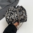 thumbnail image 6 of Bucket Bags for Women Shiny Sequin Bags with Mrtal Chain Strap & Drawstring Glitter Shoulder Bags for Women Party Evening Purse (Silver One Size), 6 of 8