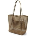 thumbnail image 2 of BadPiggies Large Mesh Beach Tote Bag for Women, Foldable Waterproof Sandproof Causal Hobo Picnic Bags - Brown, 2 of 9