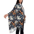 thumbnail image 4 of Sikiie Cute ghost in the flowers Shawl Wraps Big Scarf Tassel Fall Winter Thick Scarf Warm Shawl Women Fall Gifts, 4 of 8