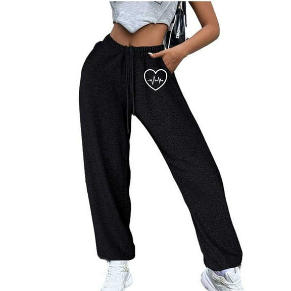 qolati Women's Sweatpants Thermal Fleece Baggy Casual High Waisted Drawstring Workout Yoga Pants Athletic Cinch Bottom Comfy Fall Winter Joggers Trousers with Pocket