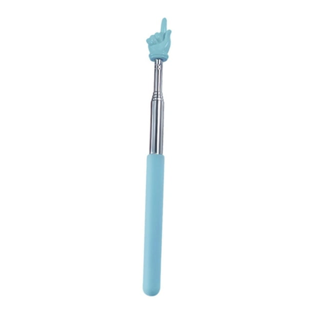 Puntero de dedo extensible, telescópico, para profesores, de uso sencillo azul