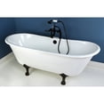 thumbnail image 2 of Aqua Eden VCT7D6728NH5 67-Inch Cast Iron Double Slipper Clawfoot Tub with 3-3/8 Inch Wall Drillings, White/Oil Rubbed Bronze, 2 of 2