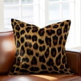 thumbnail image 2 of Fashion Wild Animal Throw Pillow Cover Vintage Brown Leopard Print Cotton Linen Cushion Cover Throw Pillow Case with Invisible Zipper for Couch Sofa Bed Chair Car 20x20 Inch, 2 of 14