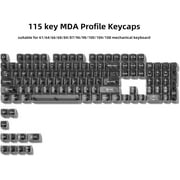 115 Grey Clear keycaps, Transparent MDA Profile Keyboard Key Cap for Mx Switches Mechanical Keyboard (Doubleshot, MX, 100%, 75%, 65%, 60% Fit All)