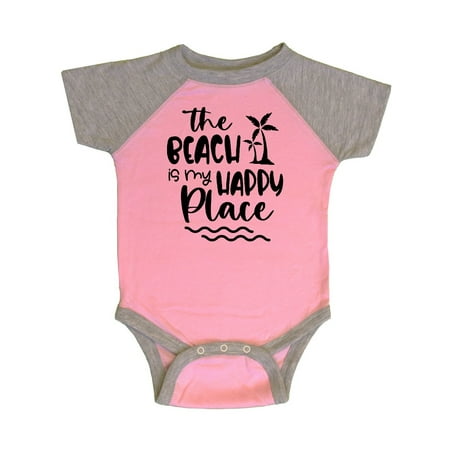

Inktastic Spring Break the Beach is My Happy Place Gift Baby Boy or Baby Girl Bodysuit