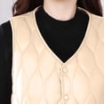 thumbnail image 7 of uublik Women's Warm Vest Button Up Casual Thermal Jackets Lightweight Trendy Outerwear Coat with Pockets, Khaki, 7 of 7