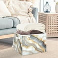 thumbnail image 5 of WOBOGO Black Gold Marble Pattern Large Collapsible Storage Box Flip Lid Fabric Decorative Organizer Container Basket with Handles 16.5×12.6×11.8in, 5 of 7