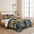 thumbnail image 5 of King Quilt Set 96''x106'', Summer Sunflowers Lightweight Bedspread Coverlet Set with 2 Pillow Shams, Farmhouse Cartoon Botanical Flowers Breathable All Season Quilt Bedding for Bedroom/Guest Room, 5 of 9