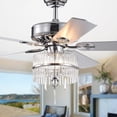 thumbnail image 2 of Warehouse of Tiffany Wyllow DeBase 52-Inch 5-Blade Chrome Lighted Ceiling Fans with Crystal Flutes Shade (Remote Controlled & 2 Color Option Blades), 2 of 5