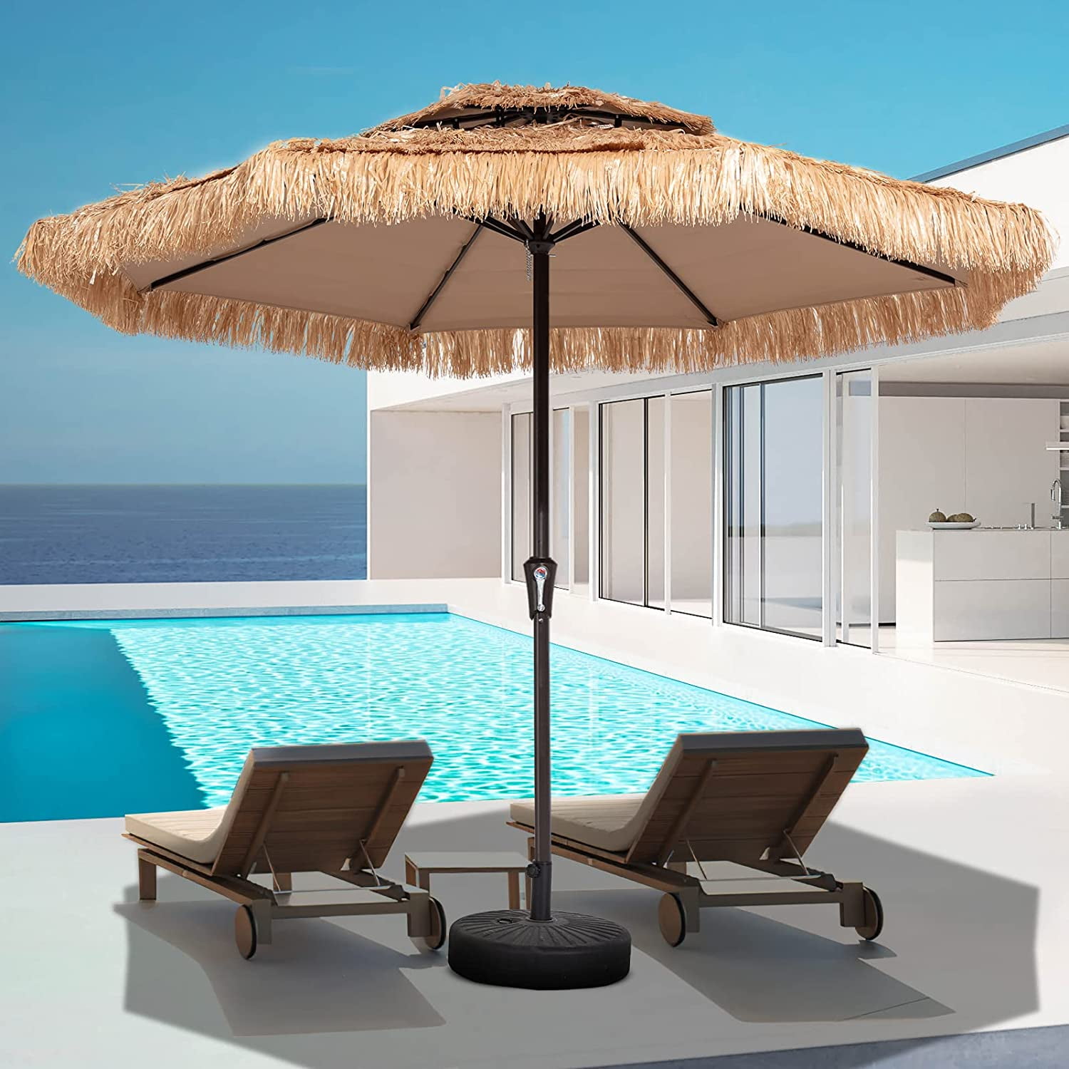 grass beach umbrella