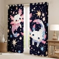 thumbnail image 2 of Feelyou Axolotl Animal Black Out Curtains, Starry Sky Curtains Pack of 2 (42x63 Each), 2 of 6