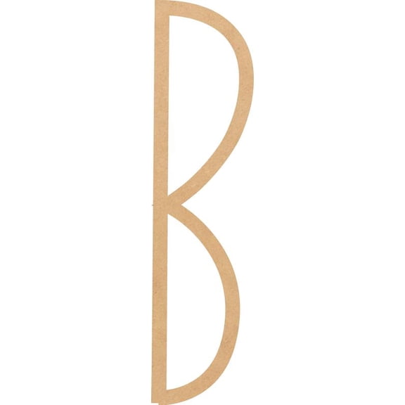 Wood MDF Letter B, Craft Alphabet 10'' Small Home Décor, Motherburger Font