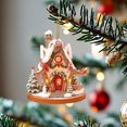 thumbnail image 7 of YIKA 5 PCS Christmas Snow House 2D Acrylic Pendant - Coffee Cup Themed Ornament For Car Interior Backpack Window Door & Christmas Tree Decor, Holiday Home Hanging Decoration D, 7 of 7