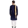 thumbnail image 2 of Indian Wedding Party Wear Men's Kurta Pajama with Scarf (Blue, XXL), 2 of 6