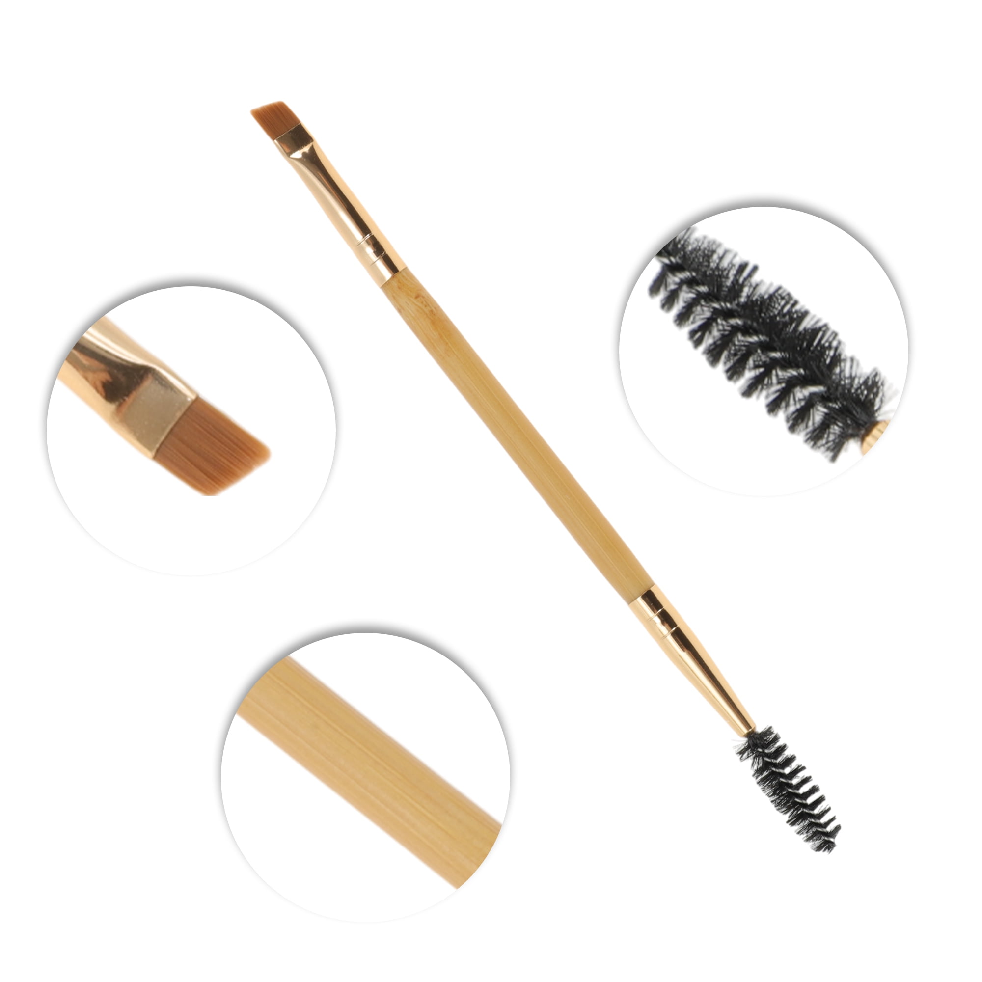 Unique Bargains 1 Pc Convenient Soft Nylon Bristles Eyelash Brush for Vacation Brown