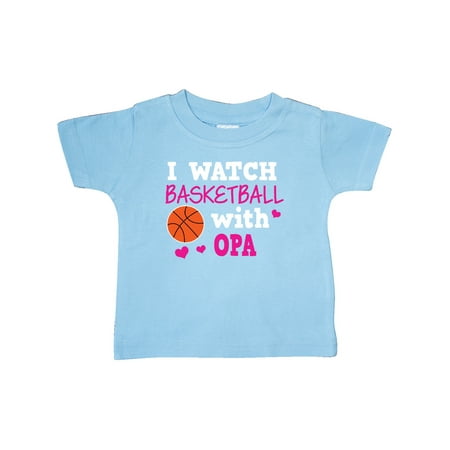 

Inktastic I Watch Basketball with Opa Gift Baby Girl T-Shirt