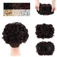 thumbnail image 1 of Peignes Chignons Pièce de Cheveux Plat Bouclé Chouchous Synthétiques Extensions de Cheveux Pince en Queue de Cheval Postiches pour Femmes (Brun Moyen -#108), 1 of 6