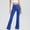 Blue, variant on High Waist Solid Color Flared Yoga Pants Soft Stretchy Leggings for Workout Running Fitness Training Casual Wear