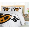 thumbnail image 5 of Ambesonne Hippie Duvet Cover Sets, 70's Peace Daisies, 2-Queen, Black Marigold White, 5 of 7
