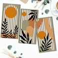 thumbnail image 3 of Boho Wood Wall Art Set of 3 Mid Century Modern Wall Decor Boho Leaf wooden Artwork Abstract Leaf wood Triptych for Living Room & Office Gallery Wall (8x16 Inch), 3 of 8