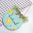 thumbnail image 4 of Coolnut Welcome Sign Hanging Plaque Sign Yellow Dandelion Blue Porch Wall Front Door Garden Home Welcome Hanging Sign, 12x12 in Home Decor, 4 of 7