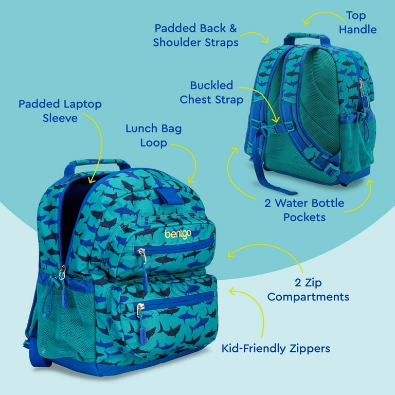Bentgo Kids School Backpack, Sharks Bentgo Kids School Backpack, Sharks