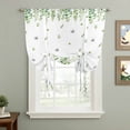 thumbnail image 2 of Farmhouse Botancial Balloon Curtains for Bedroom/Front Door/Bathroom, Pastoral Daisy Leaves Watercolor Tie Up Curtains 63 Inch Length Light Filtering Kitchen Curtains Shades for Windows 46"x63", 2 of 8