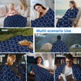 thumbnail image 5 of Navy Blue Cooling Blanket,Lightweight Breathable Summer Throw Blanket with Double Sided Cold Effect,Geometric Leaf Diamond Plaid Abstract Check Picnic Blankets Bed Sheet for Hot Sleepers 60"x80", 5 of 8