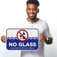 thumbnail image 2 of No Glass Allowed in Pool Area Sign, Pool Sign,, 2 of 8