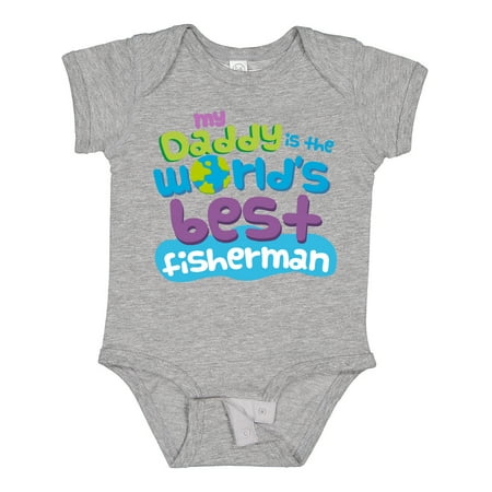 

Inktastic Fishing Worlds Best Fisherman Daddy Gift Baby Boy or Baby Girl Bodysuit