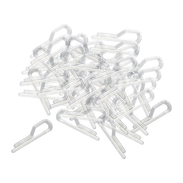 veasfak 200 Pcs Pince à Chemise Transparente Pinces à Alligator, Pinces à Vêtements Réutilisables Pince à Neuf Mots 38mm