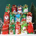 thumbnail image 3 of Bolsa de regalo de Papá Noel de 10 piezas, bolsa de dulces, crujiente copo de nieve, bolsa con cordón, decoraciones de Feliz Navidad para el hogar, regalos de Año Nuevo 2024, 3 of 4