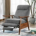 thumbnail image 3 of Kingfisher Lane Charcoal Polyester Fabric Wood Arm Push Back Recliner, 3 of 13