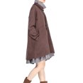 thumbnail image 4 of Women's Flared Layers Dress Hi-Low Ruffle Hem Tunic Top Coffee M, 4 of 5