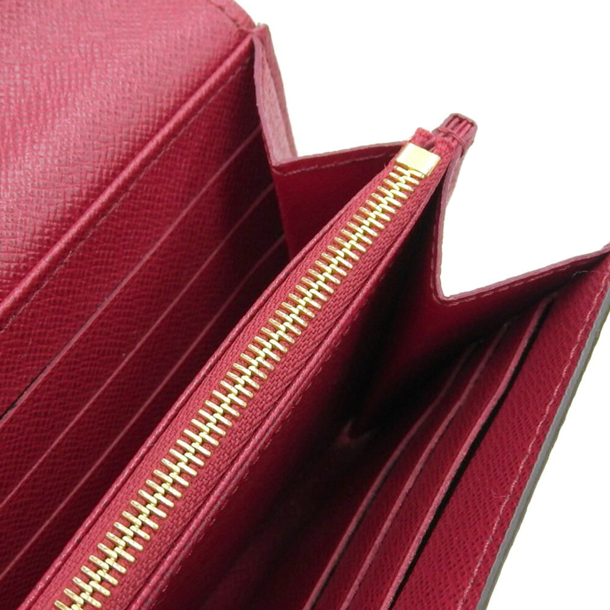 Louis Vuitton Long Bi-Fold Wallet Portofeuil Sara Wine Red Rouge Forvist Monogram Verni M91521 Patent Leather TS4110 Louis Vuitton Enamel Embossed