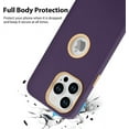 thumbnail image 3 of for iPhone 14 Pro Max Case Silicone 3 in 1 Case Logo View + 1* Screen Protector Shockproof Protective Anti-Skid Edge Cover iPhone 14 Pro Max Case -Purple, 3 of 11