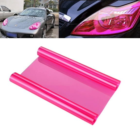 FUTUREORYY Car Headlights Accessories Light Transmittance Pink 1Pcs PVC
