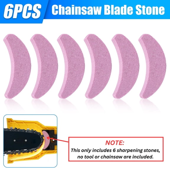 Celectigo 6pcs Sharpening Stone, for Chainsaw Blade Sharpener Replacement Whetstone for Teeth Sharpening, Pink (Stone Only)