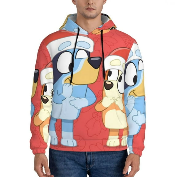 Netaao Bluey for Men's Hoodies Sweatshirt for Men Casual Long Sleeve Shirts-Small