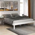 thumbnail image 2 of Tcbosik Platform Bed Frame With Headboard , Wood Slat Support , No Box Spring Needed ,Queen,White, 2 of 9