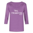 thumbnail image 5 of DailyTrove Womens Winter "Not Impossible" Graphic Short Sleeve T-Shirt - Loose Fit Casual Daily Wear,Purple,XXXXL, 5 of 6