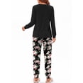 thumbnail image 5 of Fantaslook Women Pajama Sets 2 Piece Long Sleeve Pajama Sets With Long Printed Jogger Pants Sleepwear Loose Lounge Sets, 5 of 9