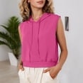 thumbnail image 2 of SONXAHE Cropped Cut Sleeveless Hoodie for Women Slim Fit Street Daily Tank Pullover, 2 of 7