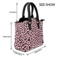 thumbnail image 3 of Pink Leopard Print Rivet Fashion One-Shoulder Women's Handbag Tote Bag, 3 of 6