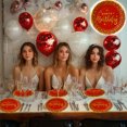 thumbnail image 4 of 24 Pz Plato Cartón Premium Pastelero Happy Birthday Hb Rojo Confeti Oro, 4 of 4