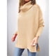 thumbnail image 5 of Suéteres de Cuello Alto de Gran Tamaño para Mujer, Larga de Murciélago, Dobladillo Abierto, Túnica, Suéter de Punto, Tops Caqui L, 5 of 7