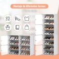 thumbnail image 3 of Zapatero con Tapa, Caja de Zapatos de 8 Niveles, Almacena 16 Pares, Plástico, Armario, Pasillo y Más (Blanco), 3 of 4