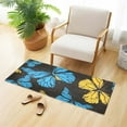 thumbnail image 6 of Bath Mat Soft Plush Non-Slip Absorbent Bathroom Rugs 39"x20" Blue Yellow Butterflies, 6 of 8